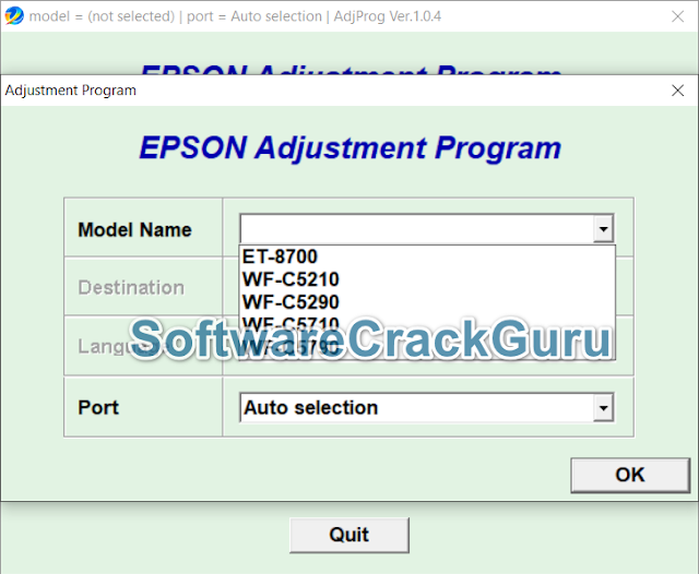 Epson ET-8700 WF-C5210 WF-C5290 WF-C5710 WF-C5790 Resetter (Adjustment Program)