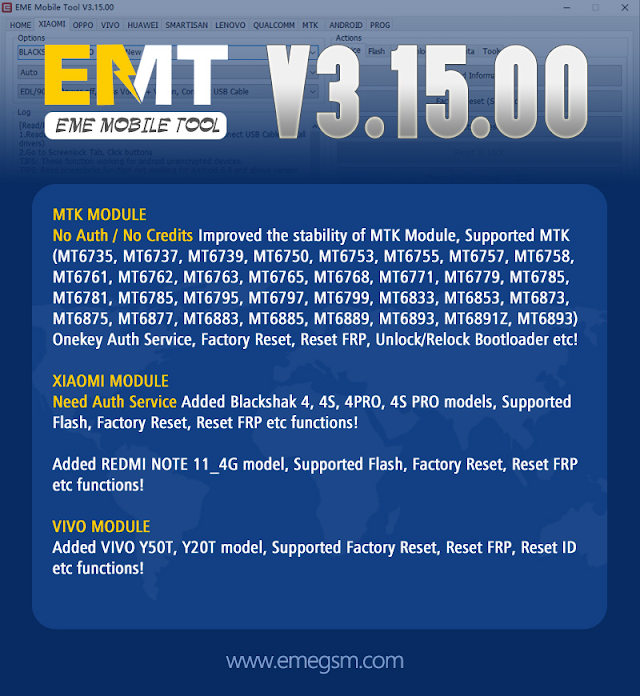 EMT v3.15.00 Released | MTK | VIVO | Xiaomi Added New Function